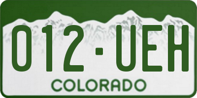 CO license plate 012UEH