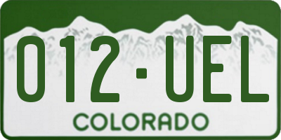 CO license plate 012UEL