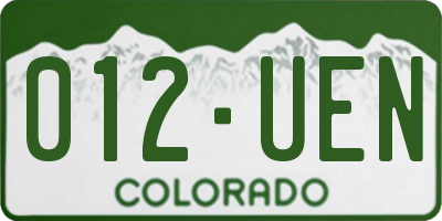 CO license plate 012UEN
