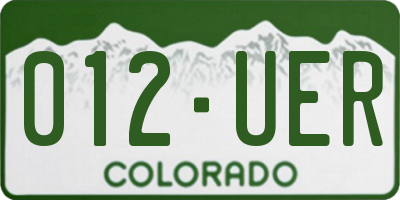 CO license plate 012UER