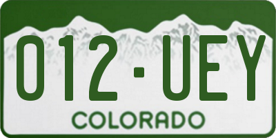 CO license plate 012UEY