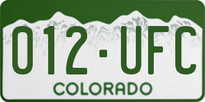 CO license plate 012UFC