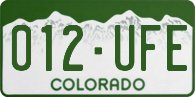 CO license plate 012UFE