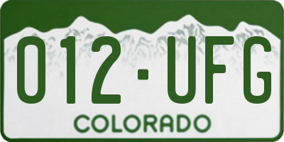 CO license plate 012UFG