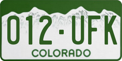CO license plate 012UFK