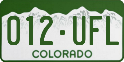 CO license plate 012UFL