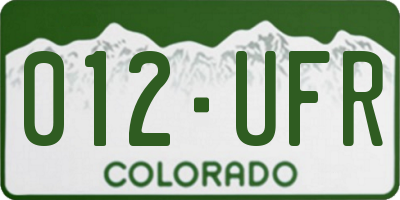 CO license plate 012UFR