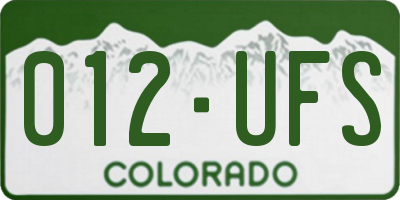 CO license plate 012UFS