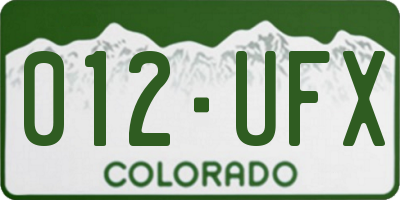 CO license plate 012UFX