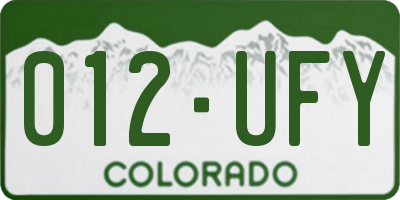 CO license plate 012UFY