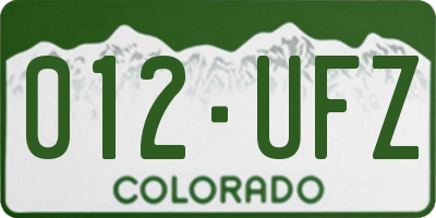 CO license plate 012UFZ