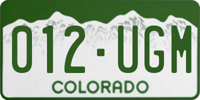 CO license plate 012UGM