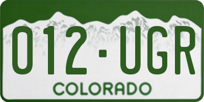 CO license plate 012UGR