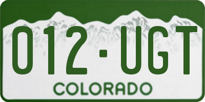 CO license plate 012UGT