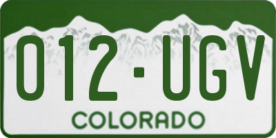 CO license plate 012UGV
