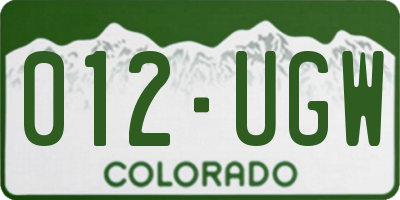 CO license plate 012UGW