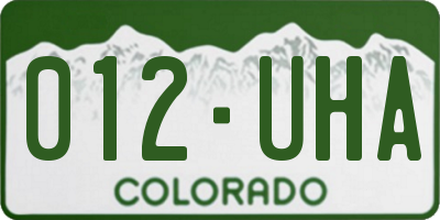 CO license plate 012UHA