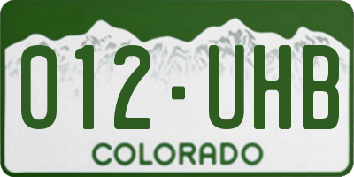 CO license plate 012UHB