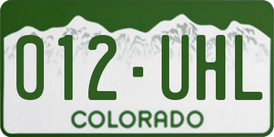 CO license plate 012UHL