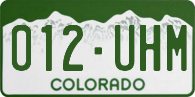 CO license plate 012UHM