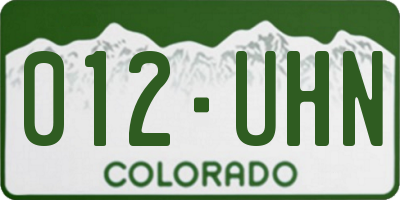 CO license plate 012UHN