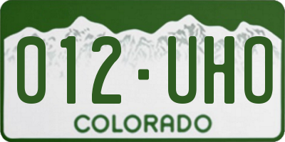 CO license plate 012UHO
