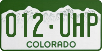 CO license plate 012UHP