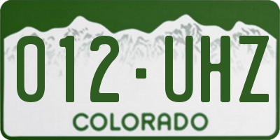 CO license plate 012UHZ