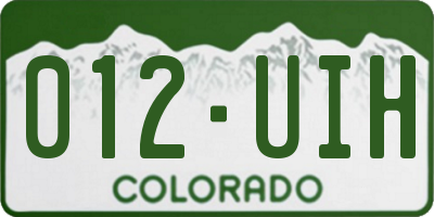 CO license plate 012UIH