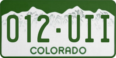 CO license plate 012UII