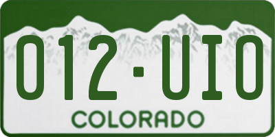 CO license plate 012UIO