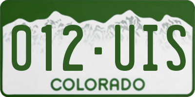 CO license plate 012UIS