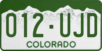 CO license plate 012UJD