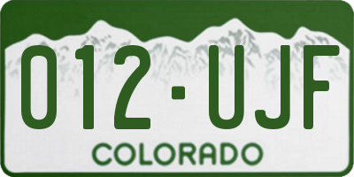 CO license plate 012UJF