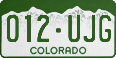 CO license plate 012UJG