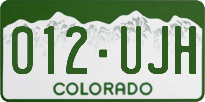 CO license plate 012UJH
