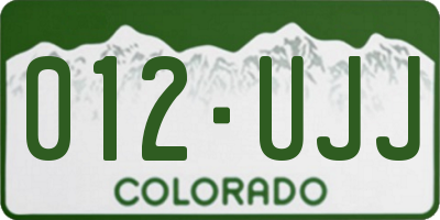 CO license plate 012UJJ