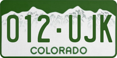 CO license plate 012UJK