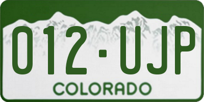 CO license plate 012UJP