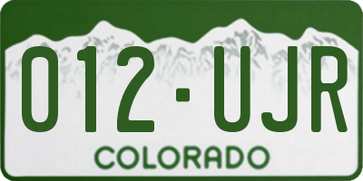 CO license plate 012UJR