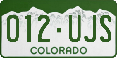 CO license plate 012UJS