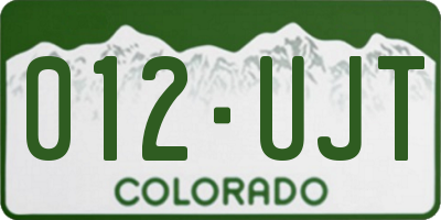 CO license plate 012UJT