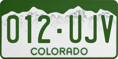 CO license plate 012UJV