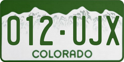 CO license plate 012UJX