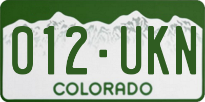 CO license plate 012UKN