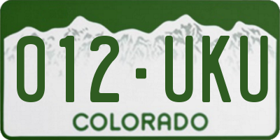CO license plate 012UKU