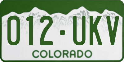 CO license plate 012UKV