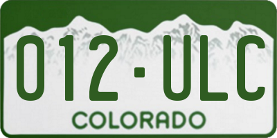 CO license plate 012ULC