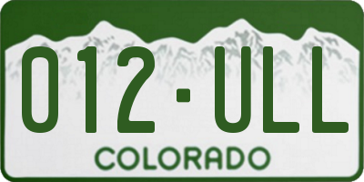 CO license plate 012ULL