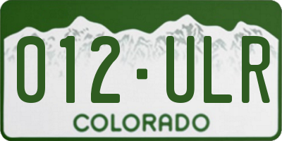 CO license plate 012ULR